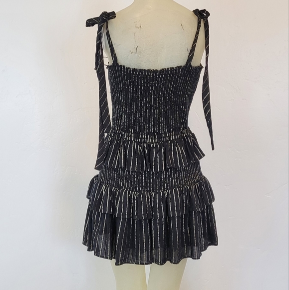 House of harlow black and gold smocked elastic dress - Picture 4 of 7